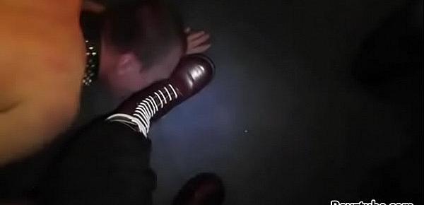  Pathetic slave is licking skinheads boots [360p]